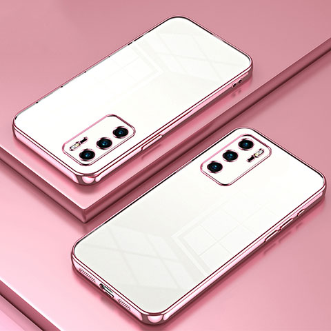 Coque Ultra Fine TPU Souple Housse Etui Transparente SY1 pour Huawei P40 Or Rose