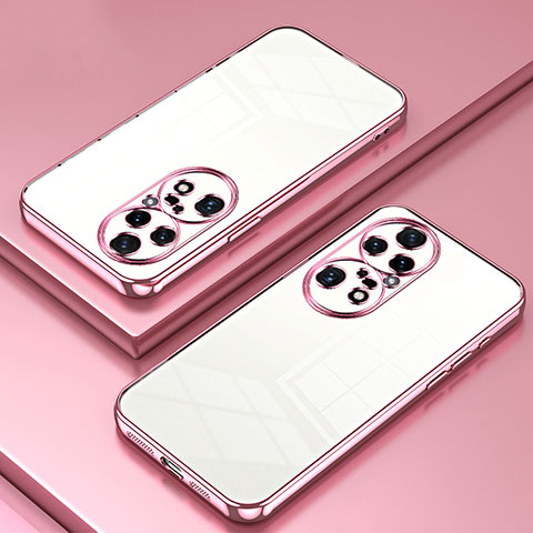 Coque Ultra Fine TPU Souple Housse Etui Transparente SY1 pour Huawei P50 Pro Or Rose