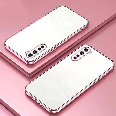 Coque Ultra Fine TPU Souple Housse Etui Transparente SY1 pour OnePlus Nord Or Rose