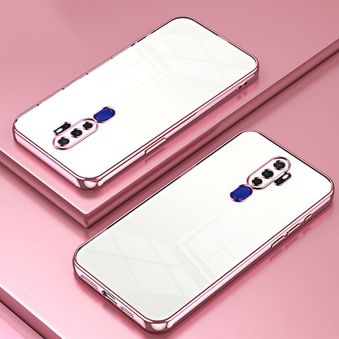 Coque Ultra Fine TPU Souple Housse Etui Transparente SY1 pour Oppo A11X Or Rose