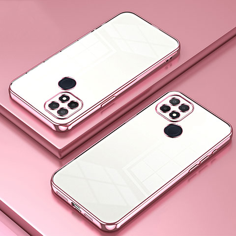 Coque Ultra Fine TPU Souple Housse Etui Transparente SY1 pour Oppo A15 Or Rose