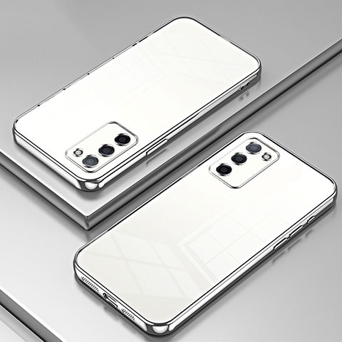 Coque Ultra Fine TPU Souple Housse Etui Transparente SY1 pour Oppo A55 5G Argent