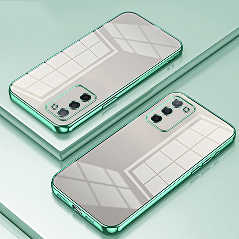 Coque Ultra Fine TPU Souple Housse Etui Transparente SY1 pour Oppo A55 5G Vert