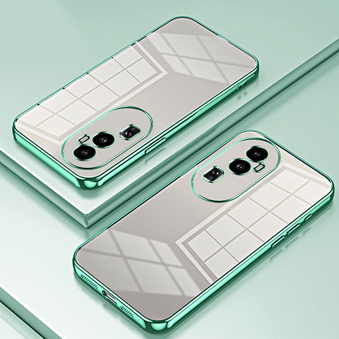 Coque Ultra Fine TPU Souple Housse Etui Transparente SY1 pour Oppo Reno10 Pro+ Plus 5G Vert