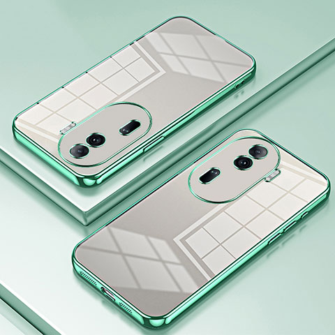 Coque Ultra Fine TPU Souple Housse Etui Transparente SY1 pour Oppo Reno11 Pro 5G Vert