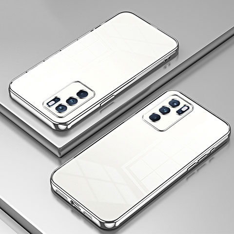 Coque Ultra Fine TPU Souple Housse Etui Transparente SY1 pour Oppo Reno6 Pro 5G Argent