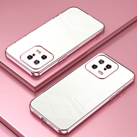 Coque Ultra Fine TPU Souple Housse Etui Transparente SY1 pour Xiaomi Mi 13 5G Or Rose