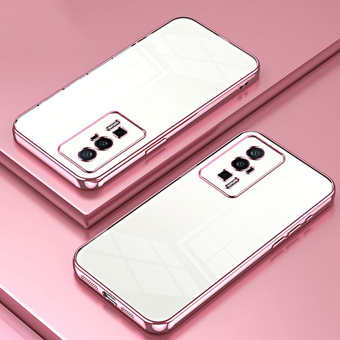 Coque Ultra Fine TPU Souple Housse Etui Transparente SY1 pour Xiaomi Poco F5 Pro 5G Or Rose