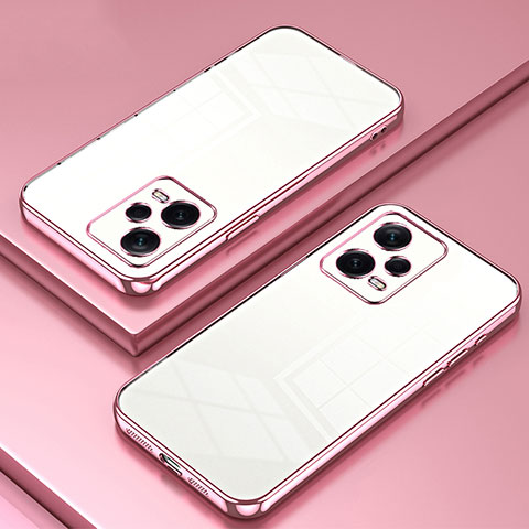 Coque Ultra Fine TPU Souple Housse Etui Transparente SY1 pour Xiaomi Redmi Note 12 Pro+ Plus 5G Or Rose