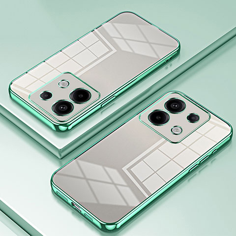 Coque Ultra Fine TPU Souple Housse Etui Transparente SY1 pour Xiaomi Redmi Note 13 Pro 5G Vert