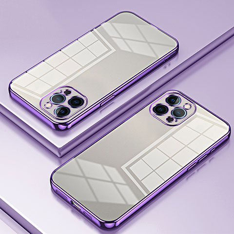 Coque Ultra Fine TPU Souple Housse Etui Transparente SY2 pour Apple iPhone 12 Pro Violet