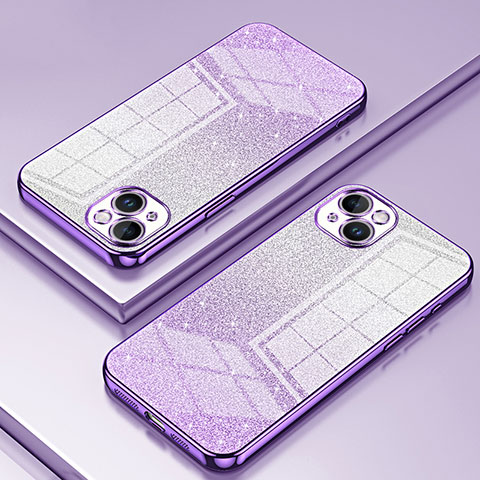 Coque Ultra Fine TPU Souple Housse Etui Transparente SY2 pour Apple iPhone 14 Plus Violet