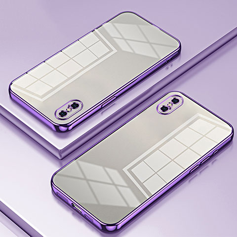 Coque Ultra Fine TPU Souple Housse Etui Transparente SY2 pour Apple iPhone Xs Violet