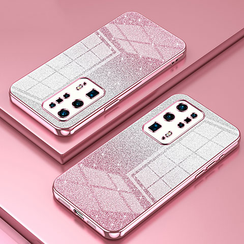 Coque Ultra Fine TPU Souple Housse Etui Transparente SY2 pour Huawei P40 Pro+ Plus Or Rose