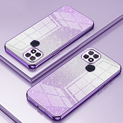 Coque Ultra Fine TPU Souple Housse Etui Transparente SY2 pour Oppo A15 Violet