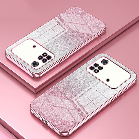 Coque Ultra Fine TPU Souple Housse Etui Transparente SY2 pour Xiaomi Poco M4 Pro 4G Or Rose