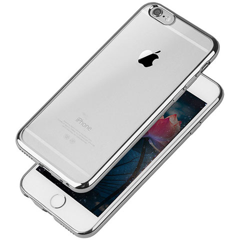 Coque Ultra Fine TPU Souple Housse Etui Transparente T08 pour Apple iPhone 6 Argent