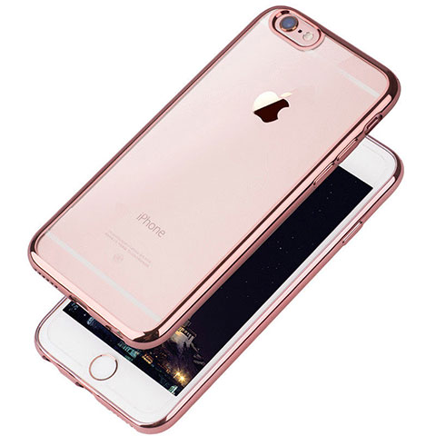 Coque Ultra Fine TPU Souple Housse Etui Transparente T08 pour Apple iPhone 6S Or Rose