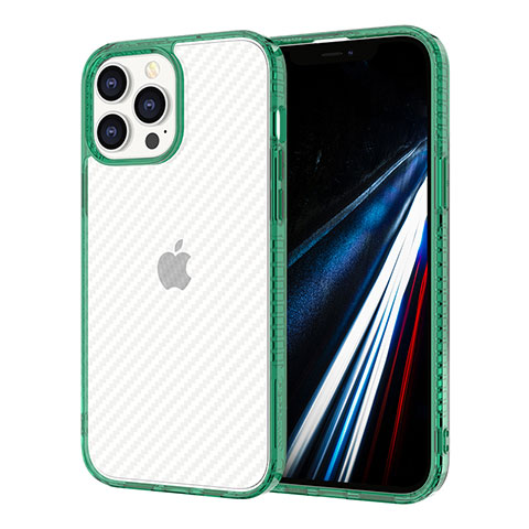 Coque Ultra Fine TPU Souple Housse Etui Transparente YJ1 pour Apple iPhone 12 Pro Max Vert Nuit