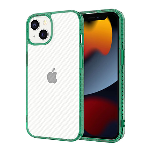 Coque Ultra Fine TPU Souple Housse Etui Transparente YJ1 pour Apple iPhone 13 Vert Nuit