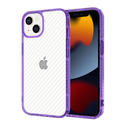 Coque Ultra Fine TPU Souple Housse Etui Transparente YJ1 pour Apple iPhone 13 Violet