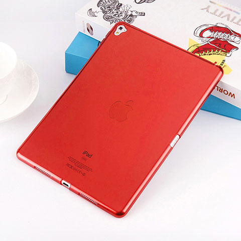 Coque Ultra Fine TPU Souple Transparente pour Apple iPad Pro 9.7 Rouge