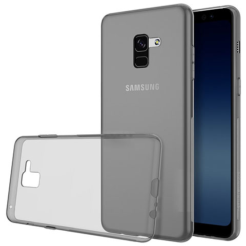 Coque Ultra Fine TPU Souple Transparente T02 pour Samsung Galaxy A8+ A8 Plus (2018) Duos A730F Gris