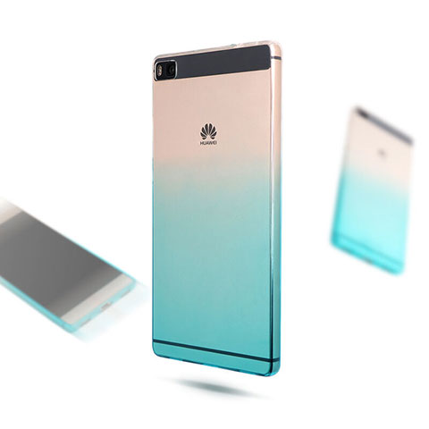 Coque Ultra Fine Transparente Souple Degrade pour Huawei P8 Bleu