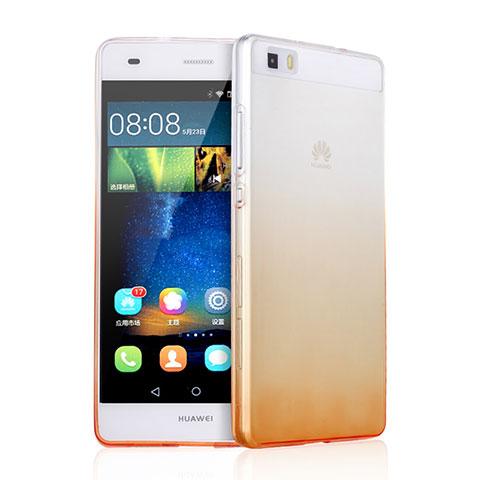 Coque Ultra Fine Transparente Souple Degrade pour Huawei P8 Lite Orange