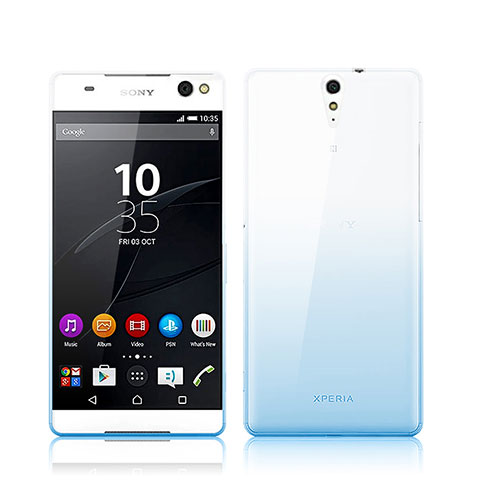 Coque Ultra Fine Transparente Souple Degrade pour Sony Xperia C5 Ultra Bleu