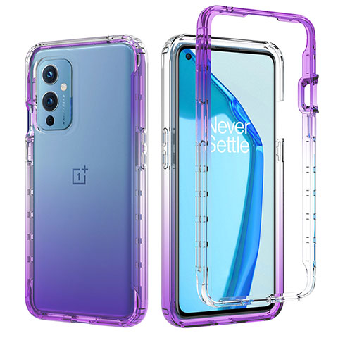 Coque Ultra Fine Transparente Souple Housse Etui 360 Degres Avant et Arriere Degrade JX1 pour OnePlus 9 5G Violet