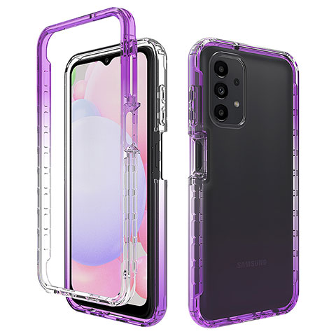 Coque Ultra Fine Transparente Souple Housse Etui 360 Degres Avant et Arriere Degrade JX1 pour Samsung Galaxy A13 4G Violet