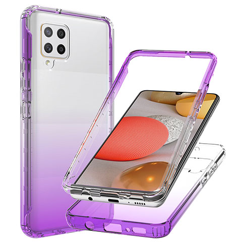 Coque Ultra Fine Transparente Souple Housse Etui 360 Degres Avant et Arriere Degrade JX1 pour Samsung Galaxy A42 5G Violet