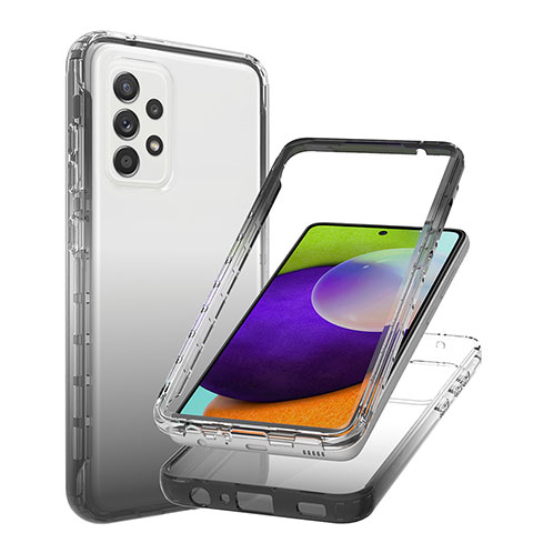 Coque Ultra Fine Transparente Souple Housse Etui 360 Degres Avant et Arriere Degrade JX1 pour Samsung Galaxy A52 4G Noir