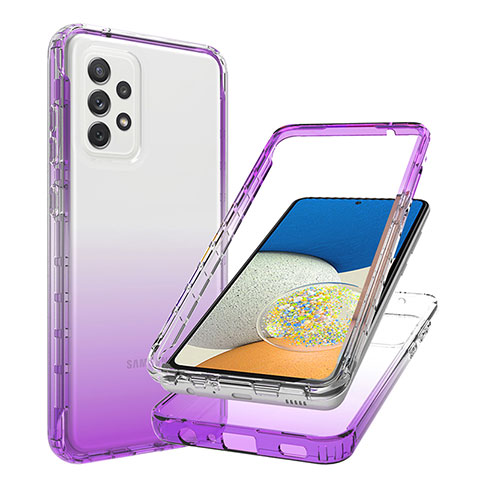 Coque Ultra Fine Transparente Souple Housse Etui 360 Degres Avant et Arriere Degrade JX1 pour Samsung Galaxy A73 5G Violet