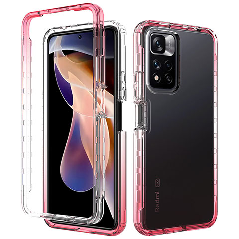 Coque Ultra Fine Transparente Souple Housse Etui 360 Degres Avant et Arriere Degrade JX1 pour Xiaomi Mi 11i 5G (2022) Rouge