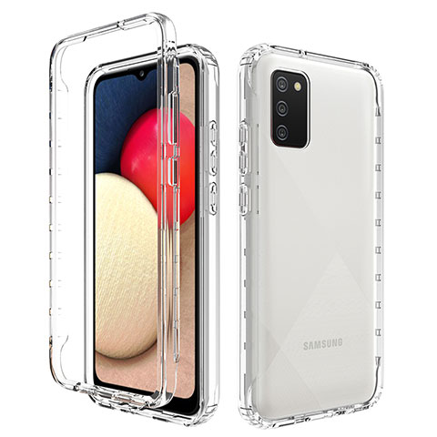 Coque Ultra Fine Transparente Souple Housse Etui 360 Degres Avant et Arriere Degrade JX4 pour Samsung Galaxy A03s Clair