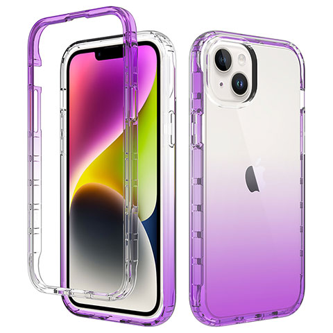 Coque Ultra Fine Transparente Souple Housse Etui 360 Degres Avant et Arriere Degrade pour Apple iPhone 13 Violet