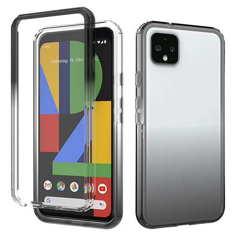 Coque Ultra Fine Transparente Souple Housse Etui 360 Degres Avant et Arriere Degrade pour Google Pixel 4 XL Gris Fonce