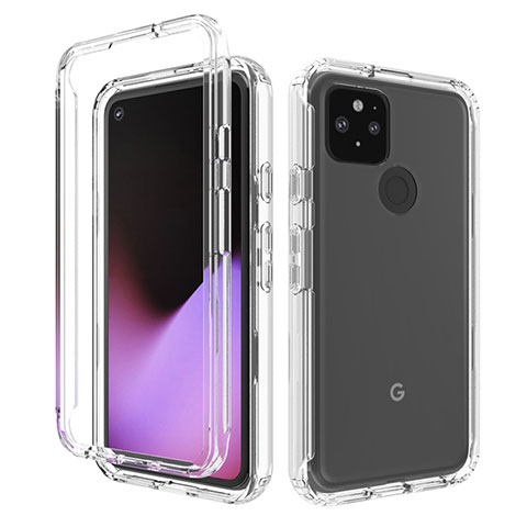 Coque Ultra Fine Transparente Souple Housse Etui 360 Degres Avant et Arriere Degrade pour Google Pixel 5 Clair