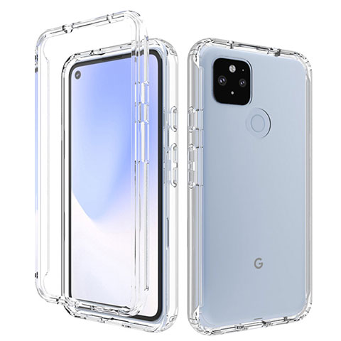 Coque Ultra Fine Transparente Souple Housse Etui 360 Degres Avant et Arriere Degrade pour Google Pixel 5 XL 5G Clair