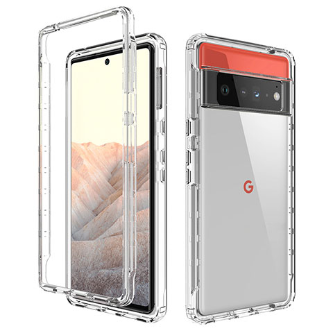 Coque Ultra Fine Transparente Souple Housse Etui 360 Degres Avant et Arriere Degrade pour Google Pixel 6 Pro 5G Clair