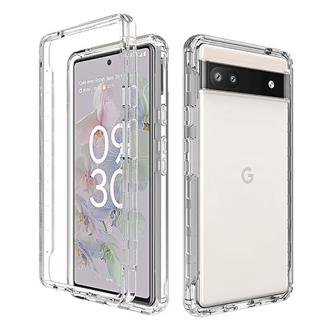 Coque Ultra Fine Transparente Souple Housse Etui 360 Degres Avant et Arriere Degrade pour Google Pixel 6a 5G Clair