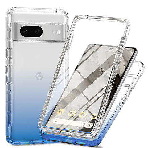 Coque Ultra Fine Transparente Souple Housse Etui 360 Degres Avant et Arriere Degrade pour Google Pixel 7 5G Bleu