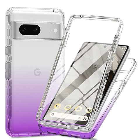 Coque Ultra Fine Transparente Souple Housse Etui 360 Degres Avant et Arriere Degrade pour Google Pixel 7 5G Violet