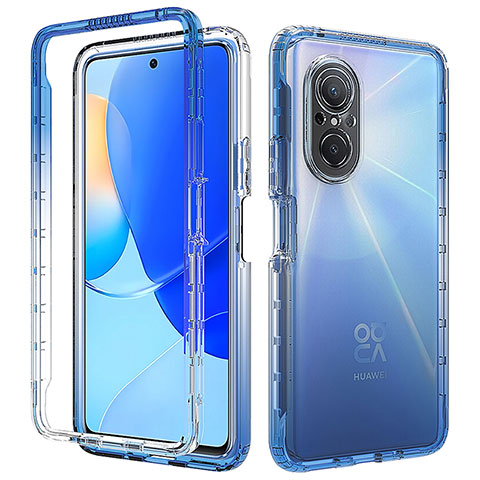 Coque Ultra Fine Transparente Souple Housse Etui 360 Degres Avant et Arriere Degrade pour Huawei Nova 9 SE Bleu