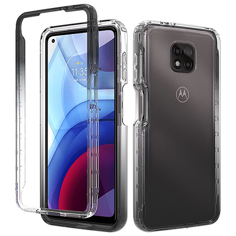 Coque Ultra Fine Transparente Souple Housse Etui 360 Degres Avant et Arriere Degrade pour Motorola Moto G Power (2021) Noir