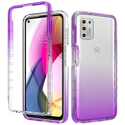 Coque Ultra Fine Transparente Souple Housse Etui 360 Degres Avant et Arriere Degrade pour Motorola Moto G Stylus (2021) Violet