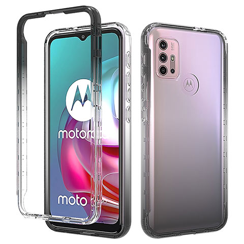 Coque Ultra Fine Transparente Souple Housse Etui 360 Degres Avant et Arriere Degrade pour Motorola Moto G30 Noir