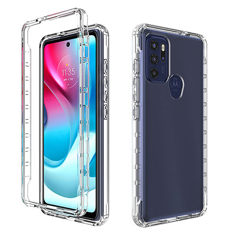 Coque Ultra Fine Transparente Souple Housse Etui 360 Degres Avant et Arriere Degrade pour Motorola Moto G60s Clair